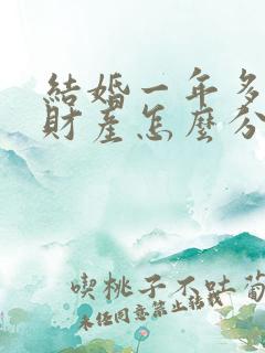 结婚一年多离婚财产怎么分割