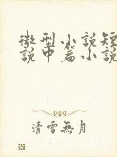 微型小说短篇小说中篇小说长篇小说的区别