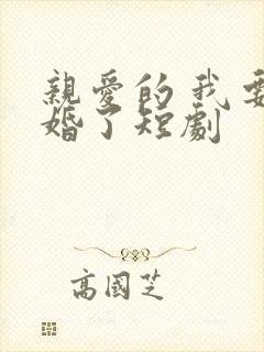 亲爱的 我要结婚了短剧