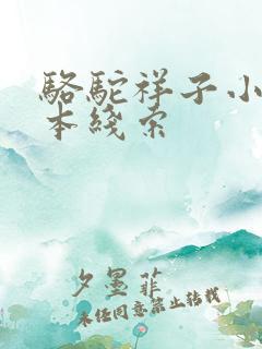 骆驼祥子小说基本线索