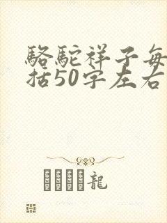 骆驼祥子每章概括50字左右