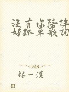 没有你陪伴真的好孤单歌词