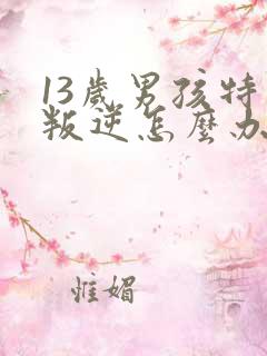 13岁男孩特别叛逆怎么办