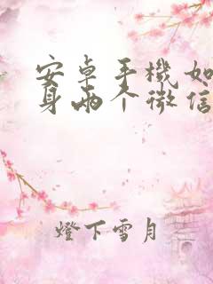 安卓手机如何分身两个微信