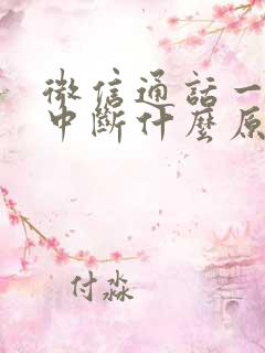 微信通话一打就中断什么原因