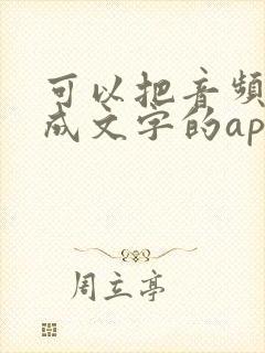 可以把音频转化成文字的app