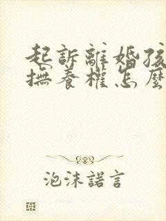 起诉离婚孩子的抚养权怎么判定