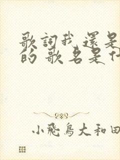 歌词我还是爱你的 歌名是什么