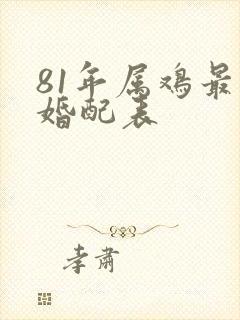 81年属鸡最佳婚配表
