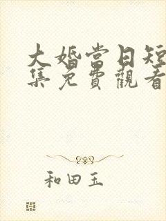 大婚当日短剧全集免费观看