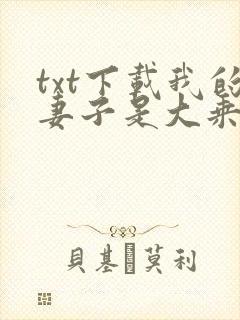 txt下载我的妻子是大乘期大佬