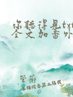 你听得见txt全文加番外