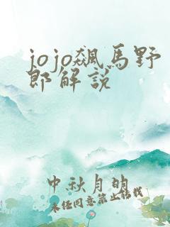 jojo飙马野郎解说