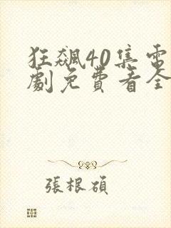 狂飙40集电视剧免费看全集