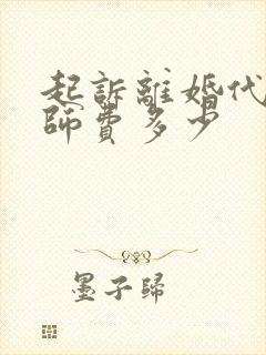 起诉离婚代理律师费多少