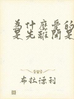 为什么爱的人总是先离开是什么歌