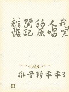 离开的人我不会惦记原唱完整版歌词