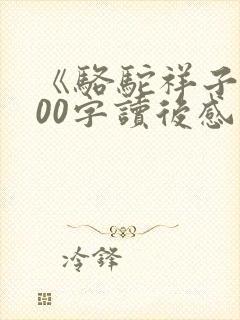 《骆驼祥子》500字读后感