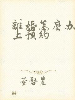 离婚怎么办理网上预约