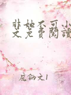 非她不可小说全文免费阅读无弹窗