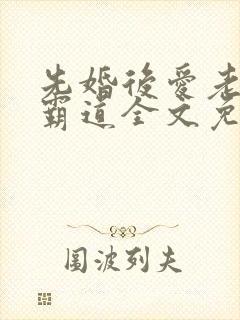 先婚后爱老公太霸道全文免费阅读全文