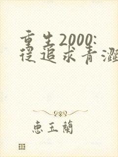 重生2000:从追求青涩校花同桌开始完本