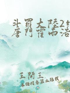 斗罗大陆2绝世唐门霍雨浩王冬儿