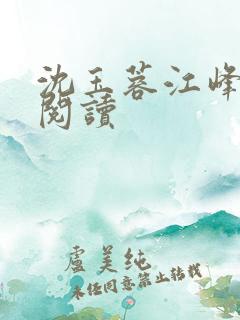 沈玉蓉江峰全文阅读