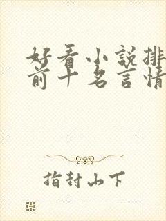 好看小说排行榜前十名言情小说