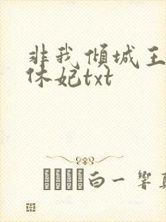 非我倾城王爷要休妃txt
