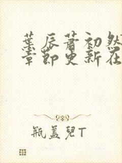 叶辰萧初然最新章节更新在线阅读