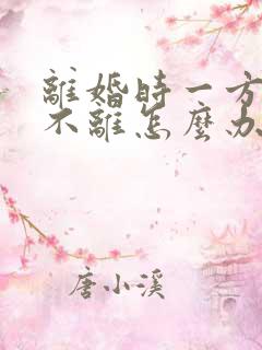 离婚时一方坚持不离怎么办