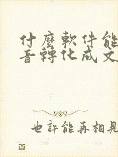 什么软件能把录音转化成文字