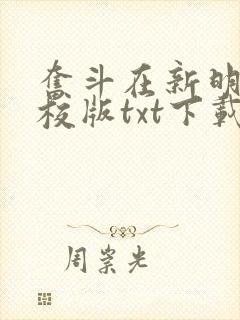 奋斗在新明朝精校版txt下载