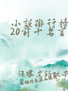 小说排行榜2020前十名言情