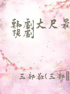 韩剧大尺最火电视剧