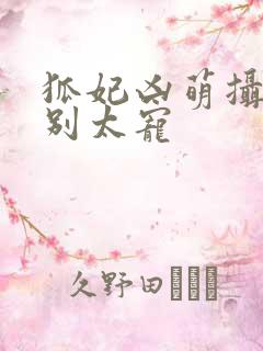 狐妃凶萌摄政王别太宠