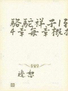 骆驼祥子1到24章每章概括