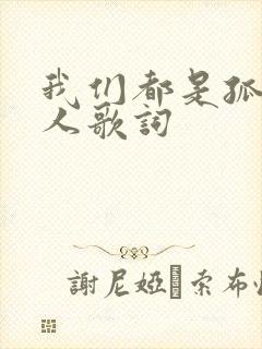 我们都是孤单的人歌词