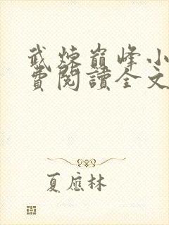 武炼巅峰小说免费阅读全文无删减