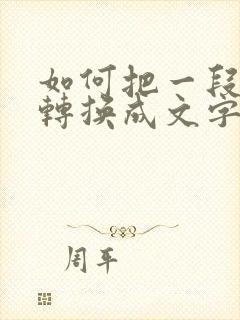 如何把一段音频转换成文字