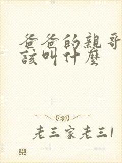 爸爸的亲哥哥应该叫什么