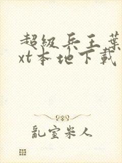 超级兵王叶谦txt本地下载