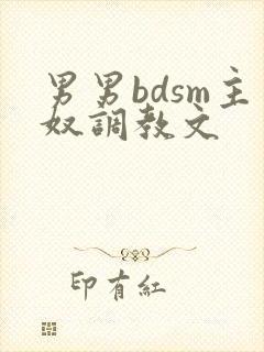 男男bdsm主奴调教文