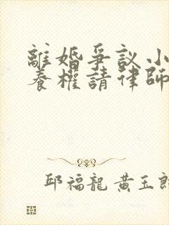 离婚争议小孩抚养权请律师要多少钱