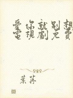 爱你就别想太多电视剧免费观看全集