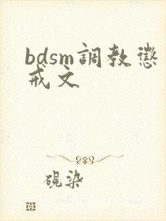 bdsm调教惩戒文