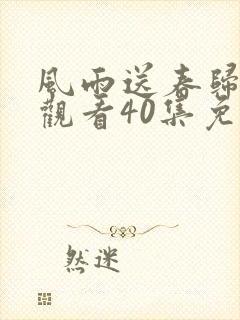 风雨送春归在线观看40集免费