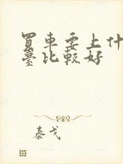 买车要上什么平台比较好