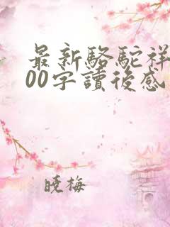 最新骆驼祥子500字读后感